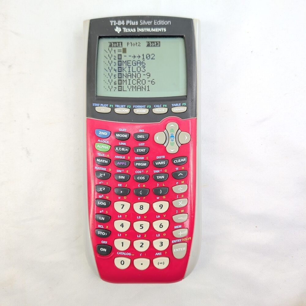 Texas Instruments Calculator TI-84 Plus Silver Edition Graphing Pink and Silver